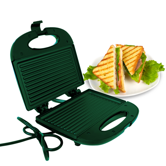 Grill Pro Non-Stick Sandwich Maker | Compact Electric Grill Toaster with Cool Touch Handles | Easy to Clean Sandwich Maker for Home & Office Use | 800W + 1 Years Warranty | 0.8 Mtr Cord