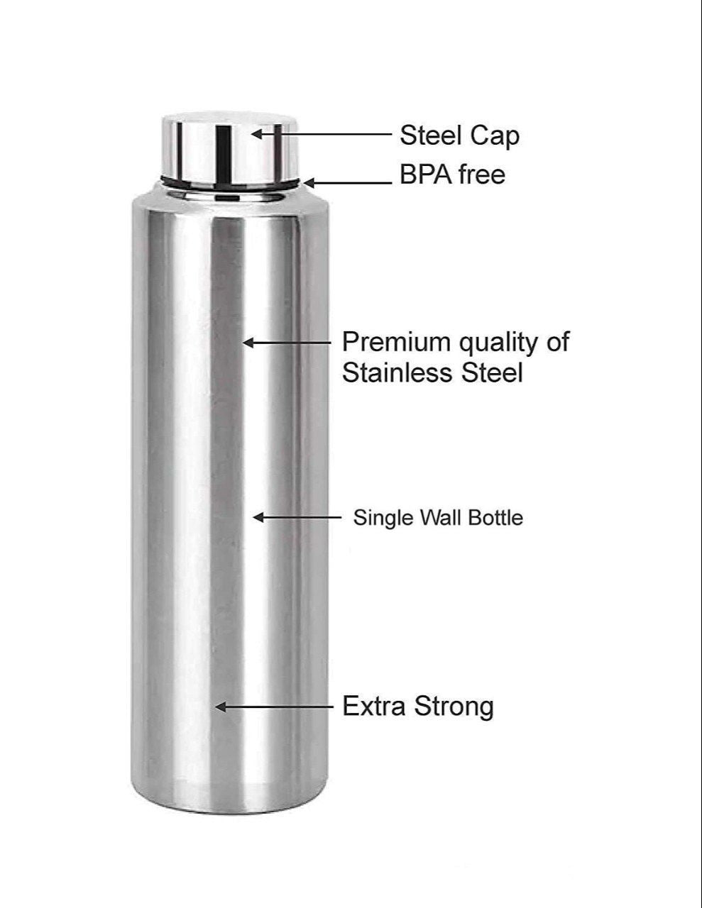 Superior Stainless Steel Water Bottle 1 Litre | Hot & Cold | Leak-Proof | Eco-Friendly & Reusable Flask for Office, Gym, Travel & Home | Pack of 1