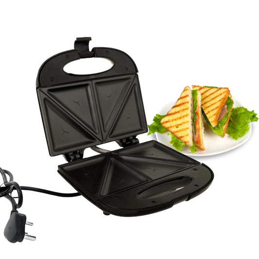 Triangle Slice Non-Stick Sandwich Maker | Compact Electric Pocket Toaster with Cool Touch Handles | Easy to Clean Sandwich Maker for Home & Office Use |  | 800W + 1 Years Warranty | 0.8 Mtr Cord
