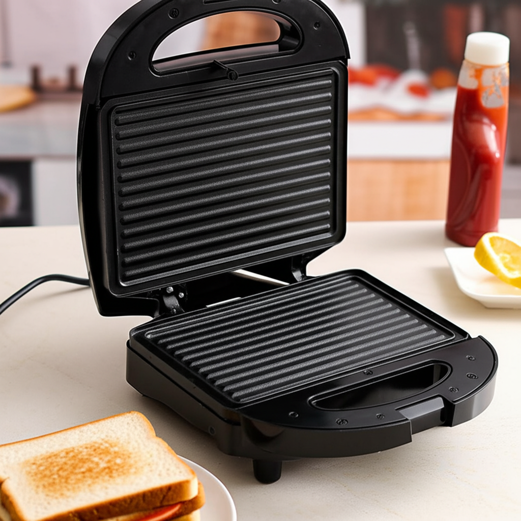 Electric Panini Press & Sandwich Grill | Non-Stick Coating, 800W | for Cafe-Style Grilling